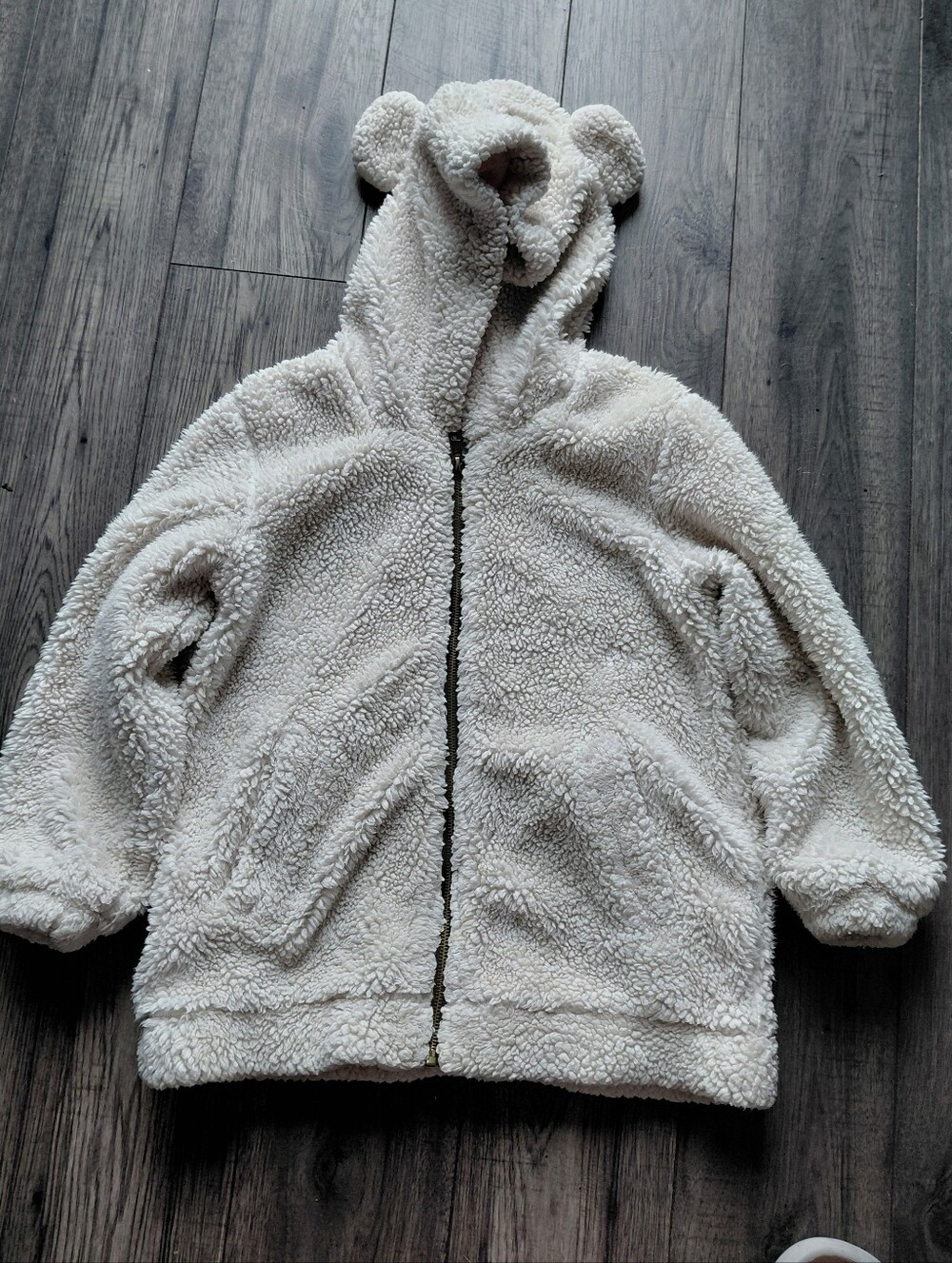 Kids Trend Blossoms Sherpa Teddy Bear Ears Hooded Jacket Sz 10